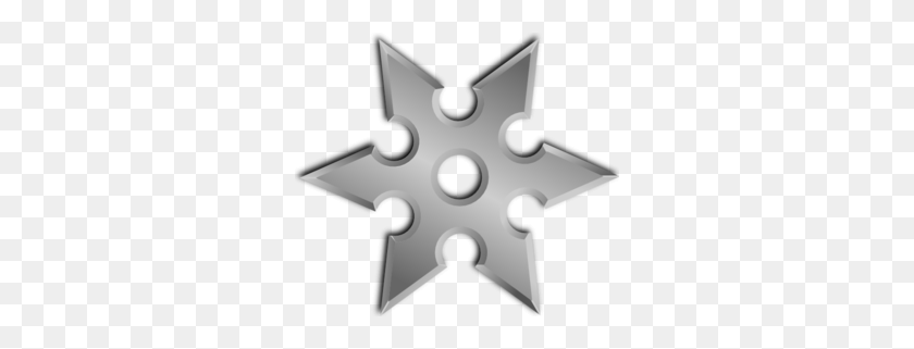 298x261 Shuriken Clip Art - Silver Star Clipart