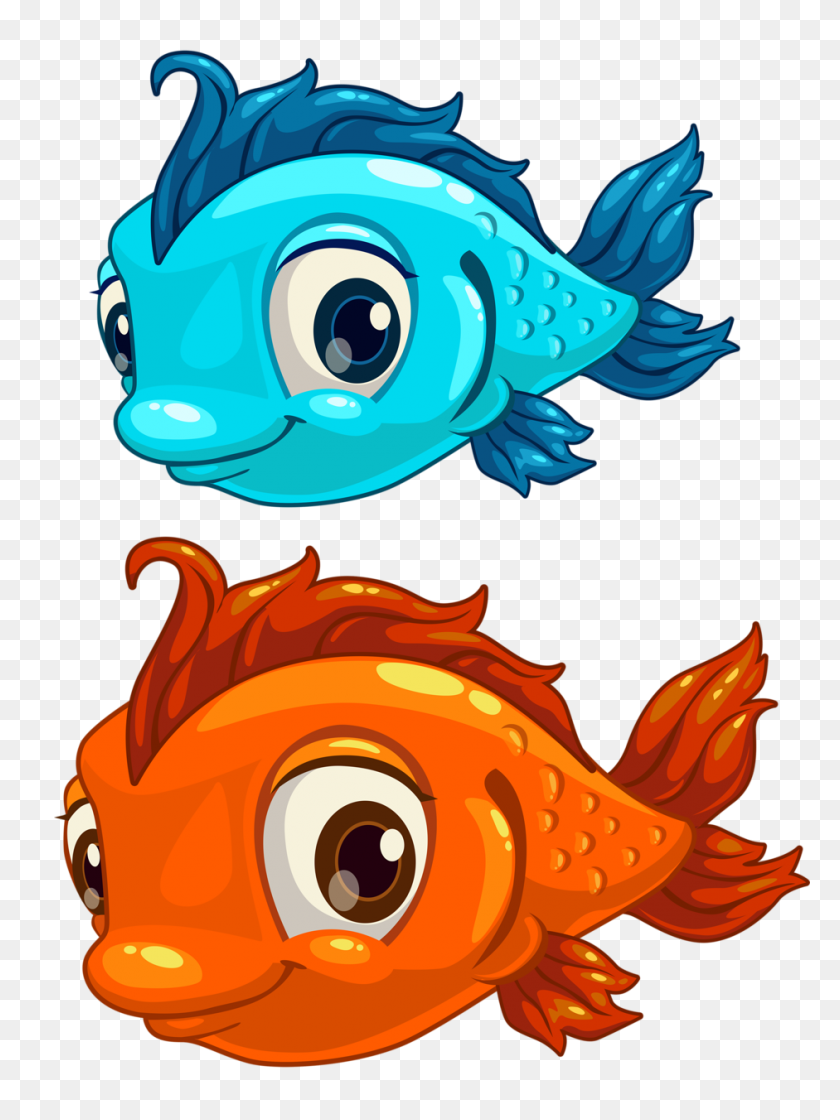 941x1280 Shutterstock Kids Art Рыба, Мультфильм - Затонувший Клипарт
