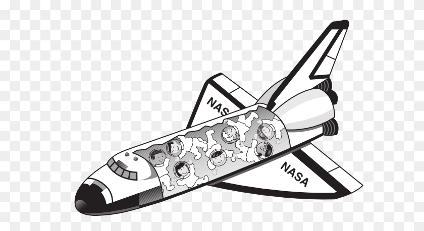 600x398 Shuttle Clipart - Rocket Clipart Black And White
