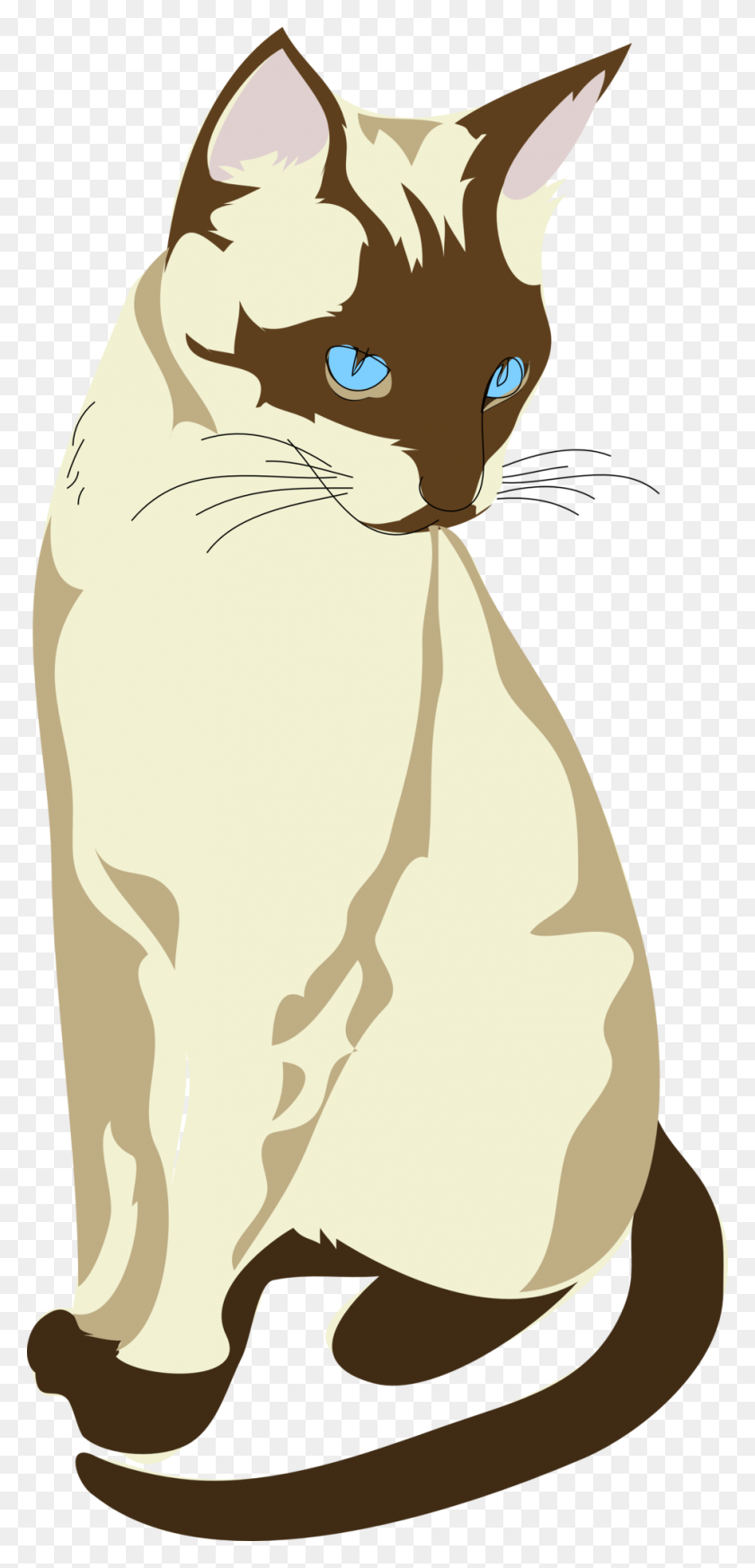 958x2070 Siamese Cat Clipart Drawing - Cat Images Clip Art