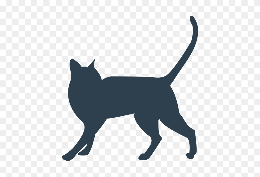 512x512 Siamesse Cat Walking Silhouette - Dog And Cat PNG