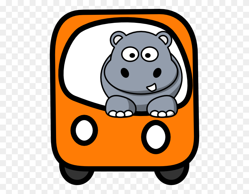 504x594 Side Hippo On A Bus Clip Art - Passion Clipart
