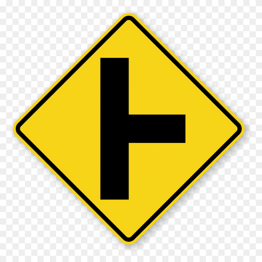 800x800 Side Road Sign - X Sign PNG