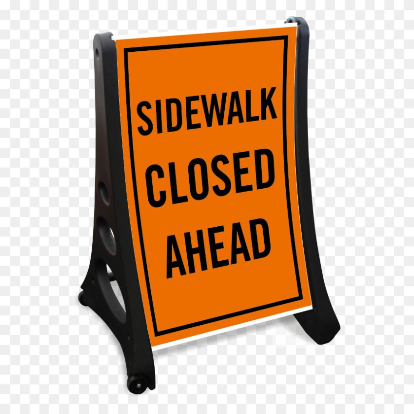 800x800 Sidewalk Closed Ahead Portable Sidewalk Sign, Sku K Roll - Sidewalk PNG