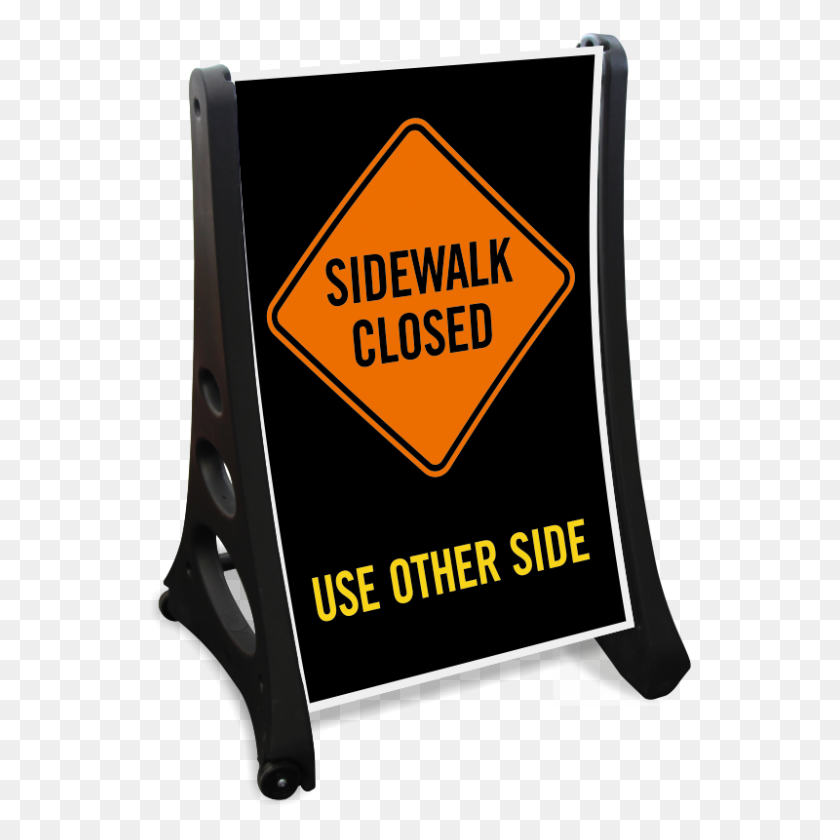 800x800 Sidewalk Closed Use Other Side Sidewalk Sign, Sku K Roll - Sidewalk PNG