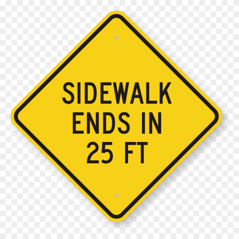 800x800 Sidewalk Ends In Diamond Sign Best Prices, Ships Fast, Sku - Sidewalk PNG