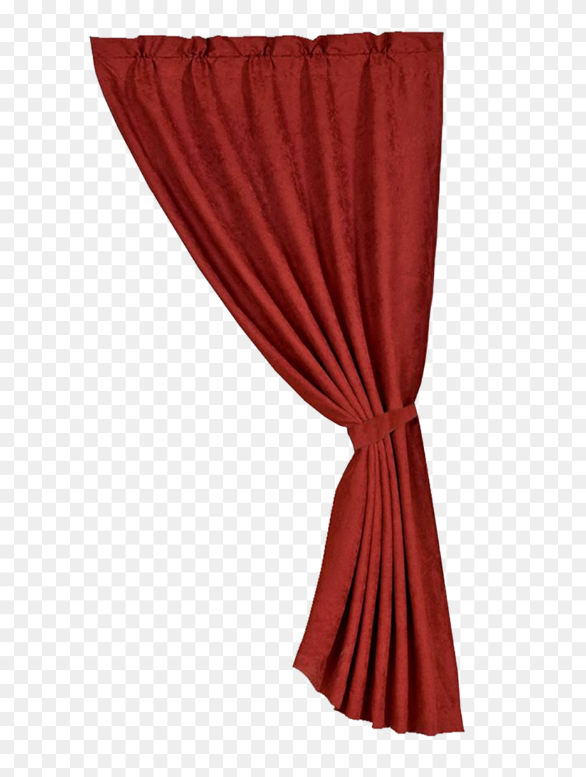 Sierra Faux Suede Curtain - Red Curtain PNG