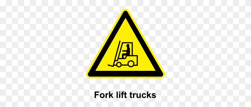 264x298 Sign Fork Lift Trucks Clip Art Free Vector - Mustard Clipart