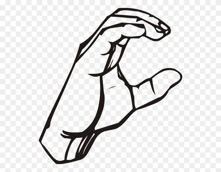 546x594 Sign Language C Clip Art Free Vector - Racquetball Clipart