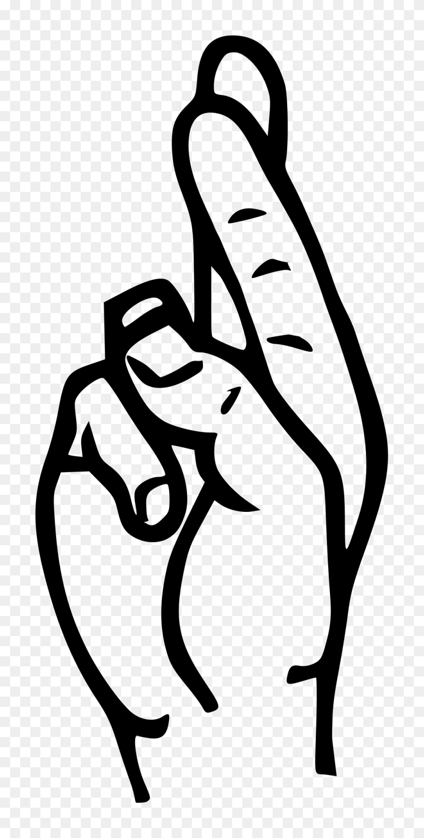 1000x2052 Sign Language R - Asl Clip Art