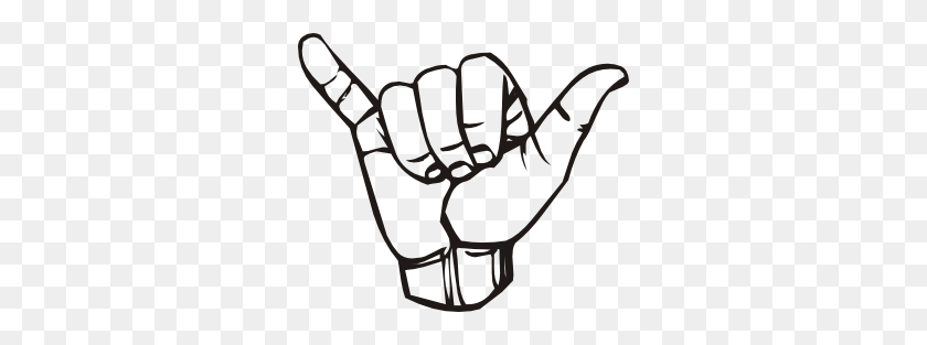 300x253 Sign Language Y Hang Loose Clip Art - Hand Sign Clipart