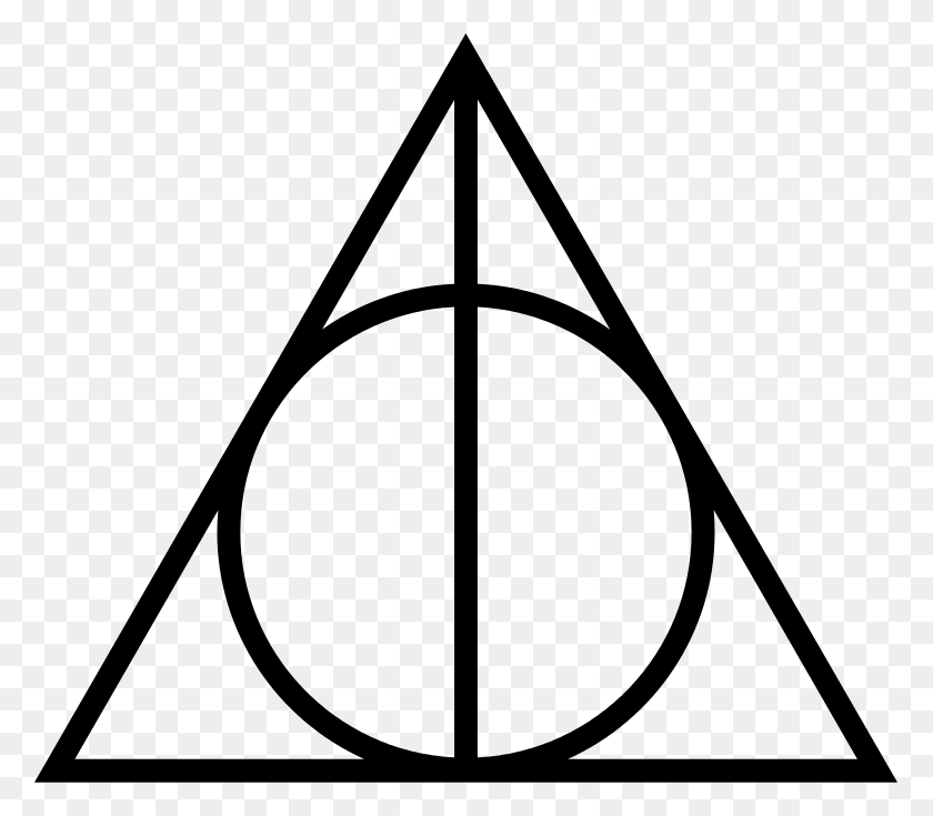 777x675 Sign Of The Deathly Hallows - Harry Potter Black And White Clipart