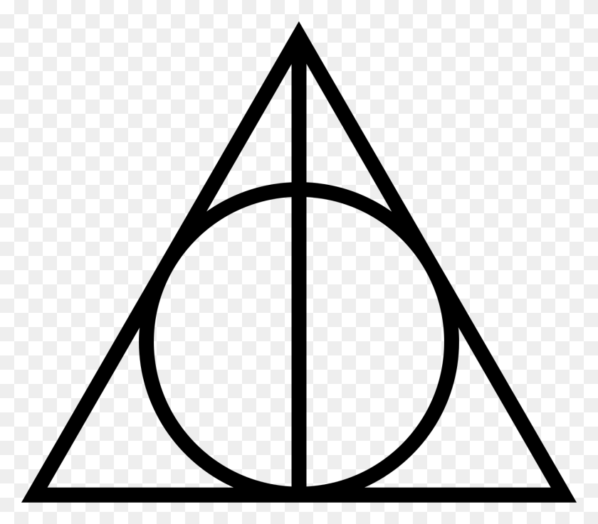 1379x1198 Sign Of The Deathly Hallows Cricut Harry - Harry Potter Wand Clipart Black And White