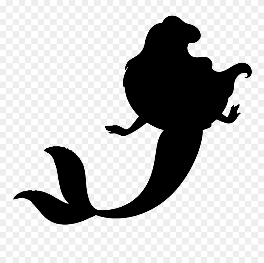 1000x1000 Silhouette - Mermaid Silhouette Clipart