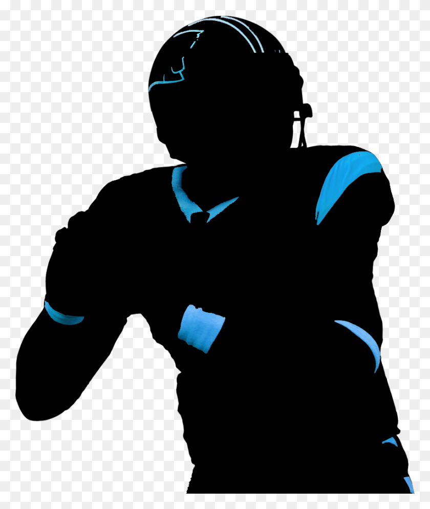 852x1021 Silhouette Audio Character Clip Art - Cam Newton PNG