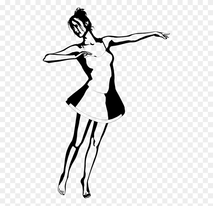 501x750 Silueta De Bailarina De Ballet Dibujo - Ballerina Clipart En Blanco Y Negro