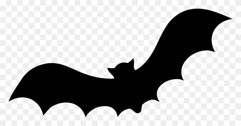 1542x750 Silhouette Bat Drawing Art Download - Shadow Clipart