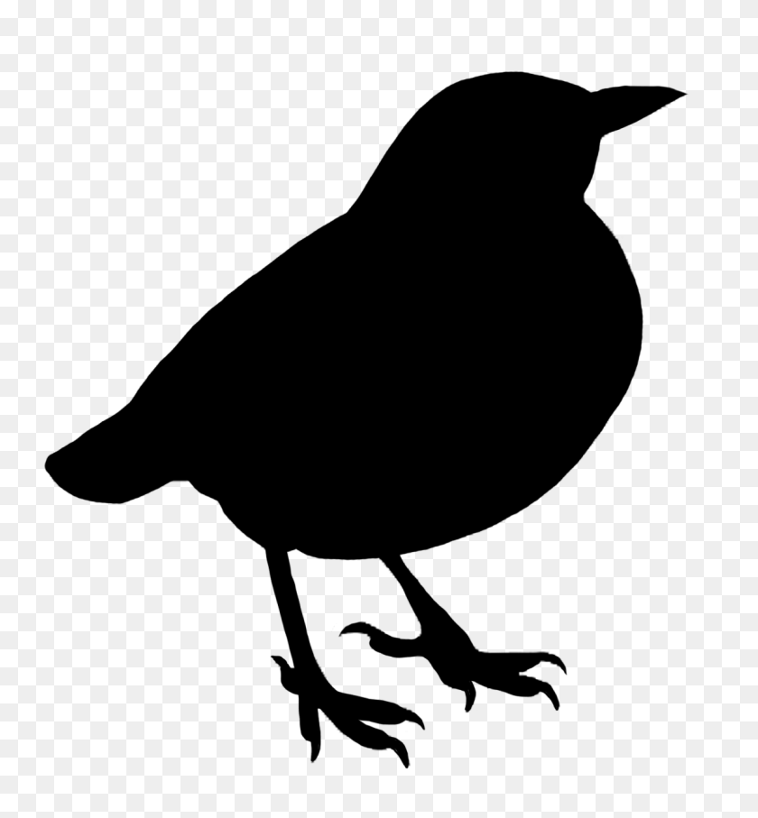1156x1256 Силуэт Черный Небольшой Стоящей Птицы Искусства Животных - Ястреб Клипарт Черный И Белый