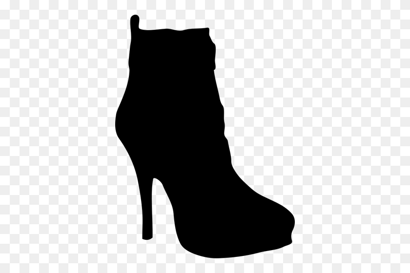 368x500 Silhouette Boot Vector Clip Art - Black And White Shoe Clipart