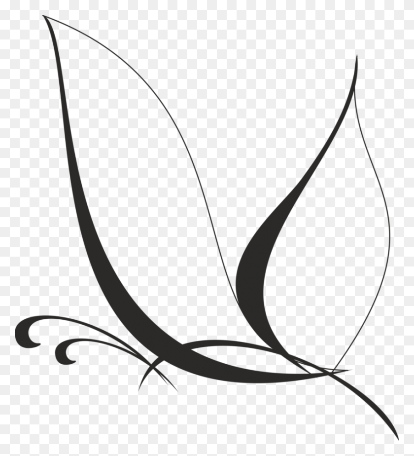 849x941 Silhouette Butterfly, Art - Dragonfly Black And White Clipart