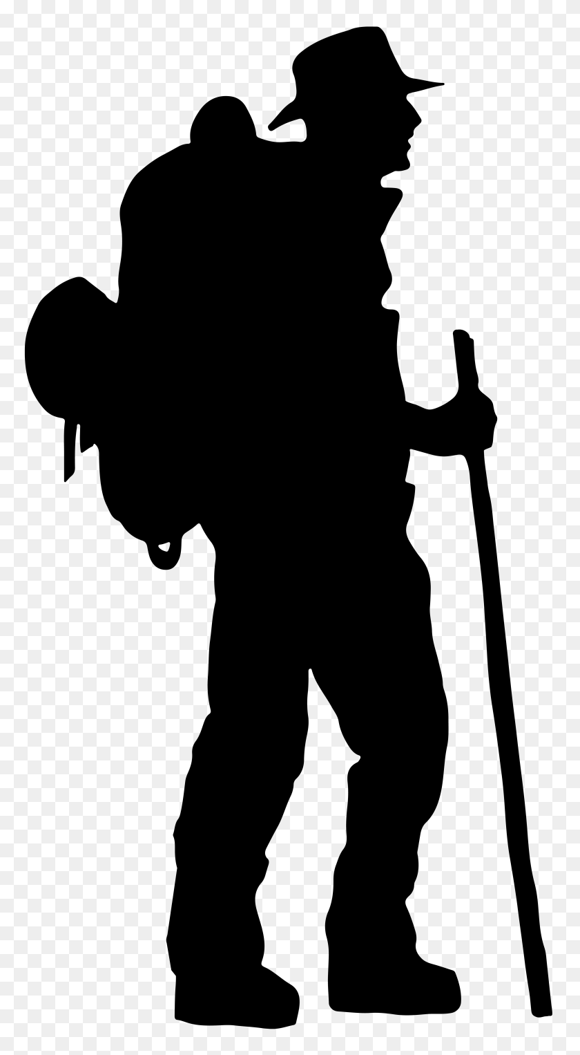 4255x8000 Silhouette Climbing Clip Art - Hiking Clipart Black And White