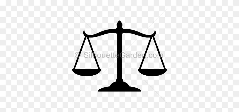336x334 Silhouette Clip Art - Scales Of Justice Clipart