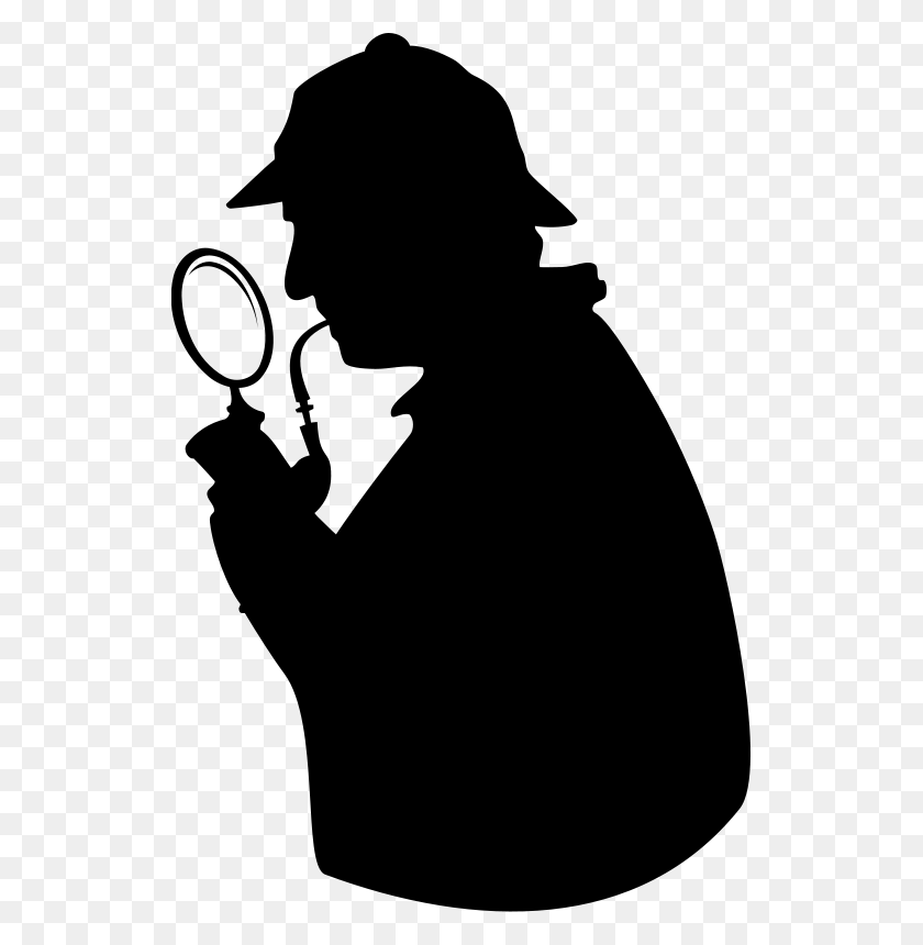 527x800 Silhouette Clipart Detective - Detective Clipart Black And White