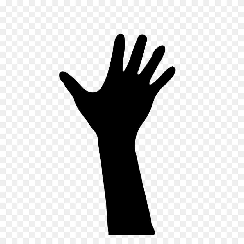800x800 Silhouette Clipart Hand - Raising Your Hand Clipart