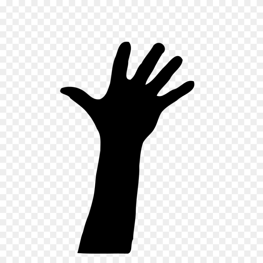 800x800 Silhouette Clipart Hand - Stop Hand Clipart