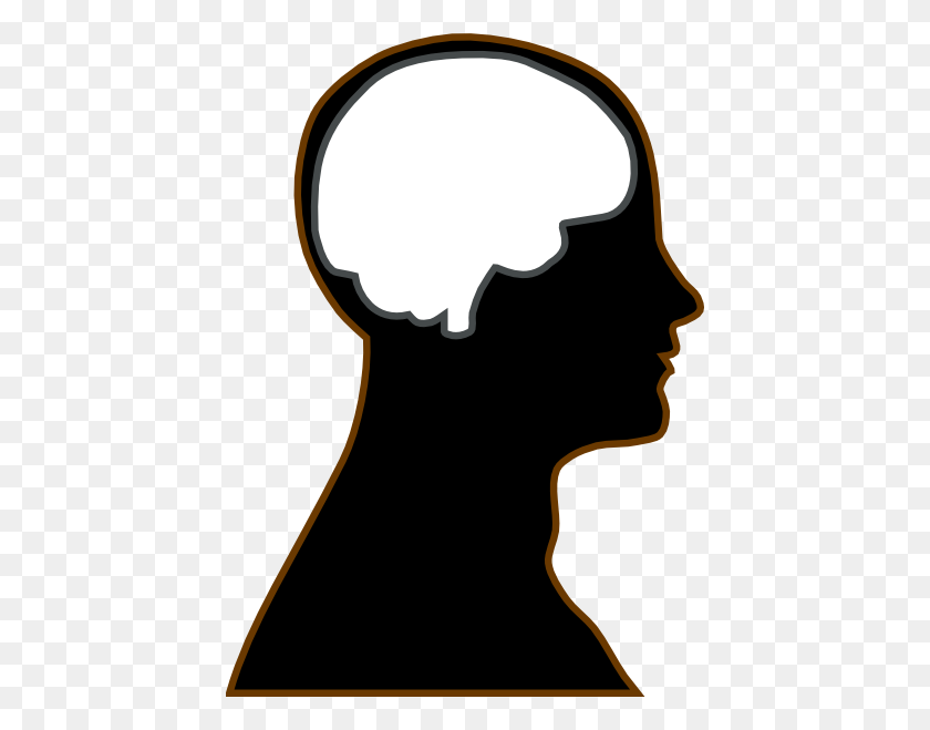 432x599 Silhouette Clipart Head - Thinking Brain Clipart
