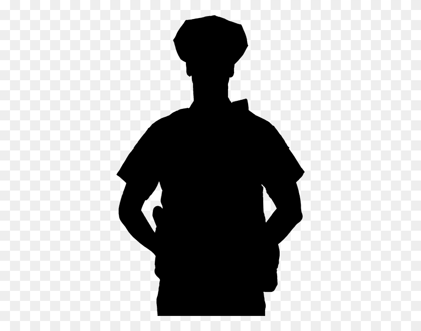 376x600 Silhouette Clipart Police - Police Officer PNG