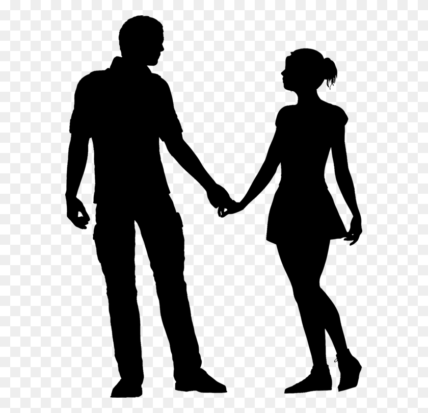 583x750 Silhouette Computer Icons Love Couple Holding Hands Free - Couple Silhouette PNG