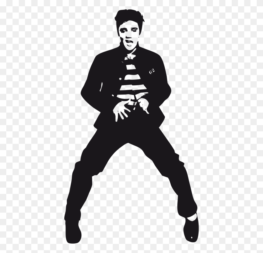 430x749 Silhouette Drawing Stencil Portrait Art - Elvis Presley Clipart
