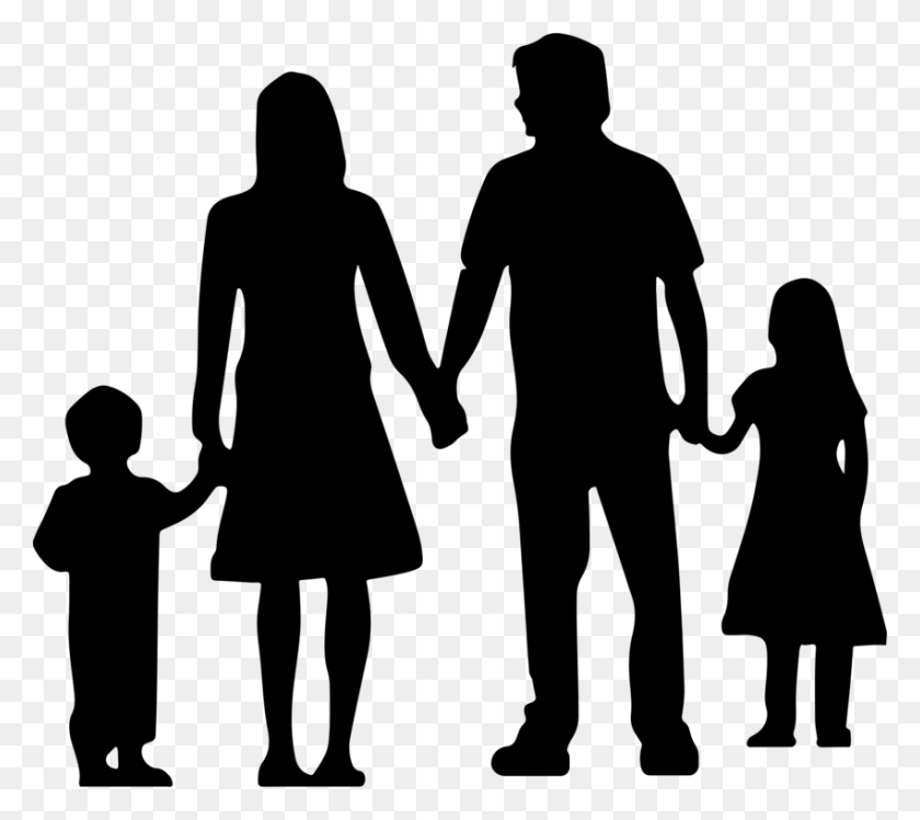 850x750 Silhouette Family Child Autocad Dxf Father - Father And Son Clipart