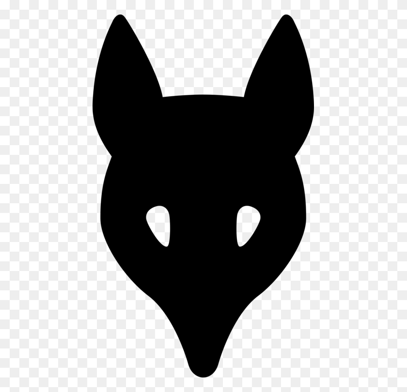 457x750 Silhouette Fox Canidae Cartoon Download - Fox Clipart Black And White