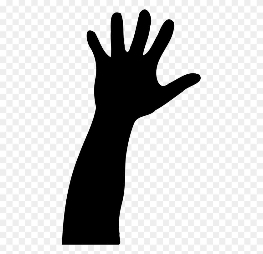 443x750 Silhouette Hand Logo Can Stock Photo - Raised Hands PNG