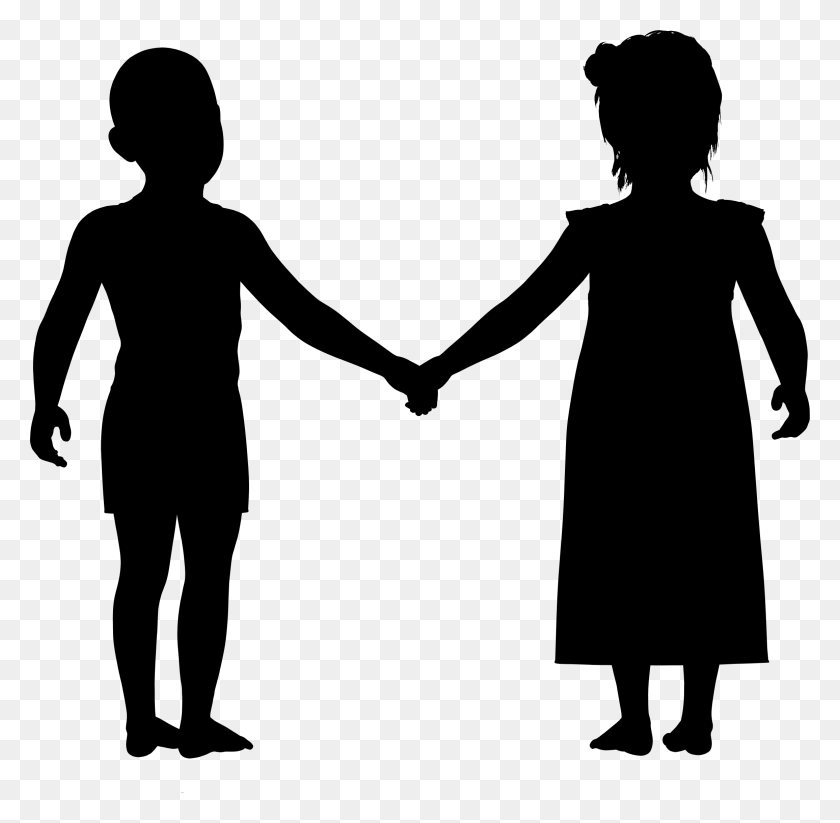 2311x2263 Silhouette Holding Hands Family Clip Art - Family Holding Hands Clipart