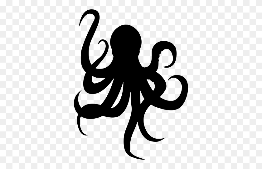 366x480 Silhouette, Octopus Vector Graphic Cricut - Octopus Black And White Clipart