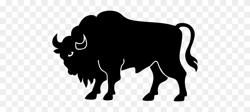 500x317 Silueta De Un Bisonte - Bison Png
