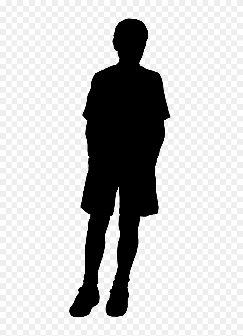 397x1102 Silhouette Of A Boy Free Download Clip Art - Young Boy Clipart
