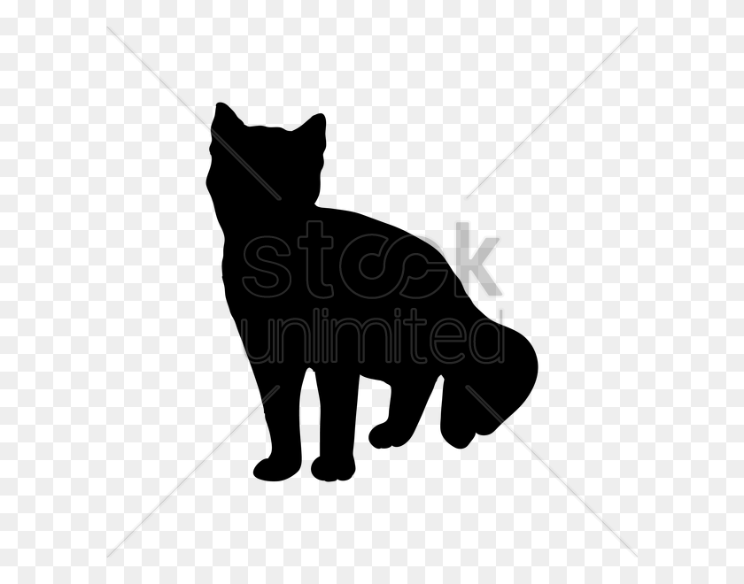 600x600 Silhouette Of A Cat Vector Image - Cat Vector PNG