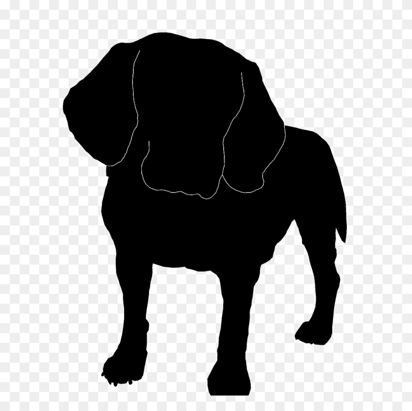 1000x1000 Silhouette Of A Dog - Beagle PNG