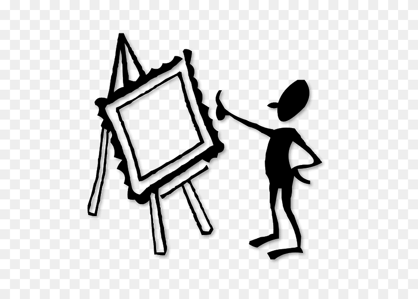 600x540 Silhouette Of A Man Painting Free Cliparts - Sweeping The Floor Clipart