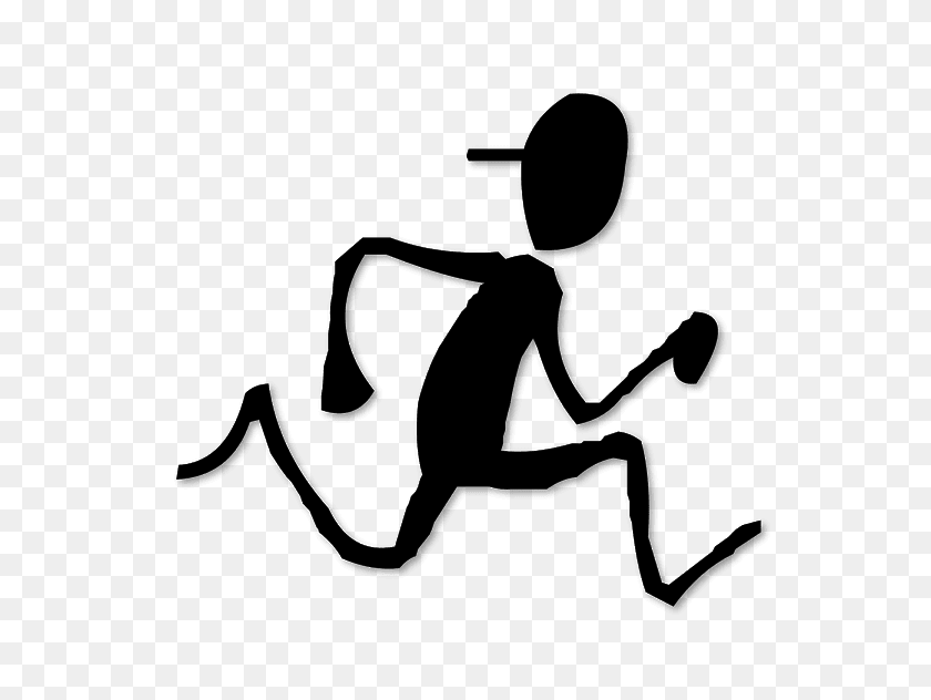 600x572 Silhouette Of A Man Running Free Cliparts Free - Track And Field Clipart Free