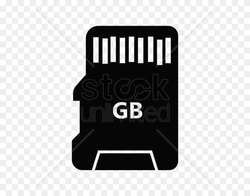600x600 Silhouette Of A Micro Sd Card Vector Image - Sd Card PNG