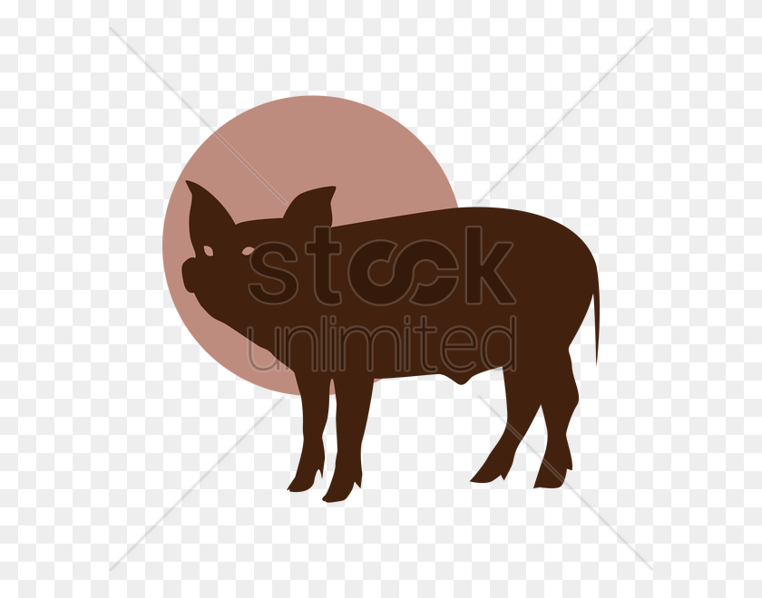 600x600 Silhouette Of A Pig Vector Image - Pig Silhouette Clip Art