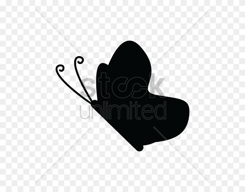 600x600 Silhouette Of Butterfly Vector Image - Butterfly Vector PNG