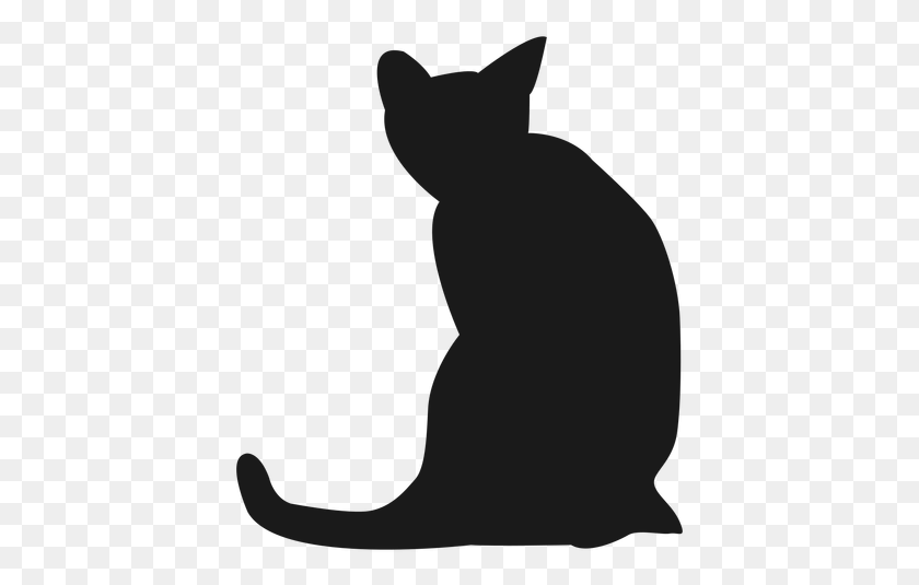 415x475 Silhouette Of Cat Sitting Transparent Png Vector - Sitting Silhouette PNG