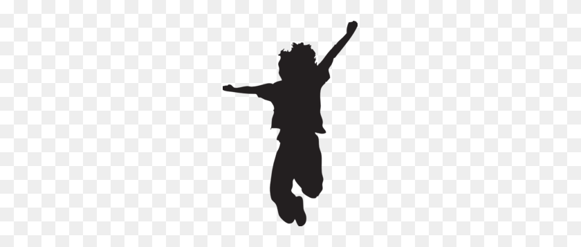 195x297 Силуэт Детей, Играющих В Свободный Прыжок Детский Силуэт - Дети Танцуют Клипарт