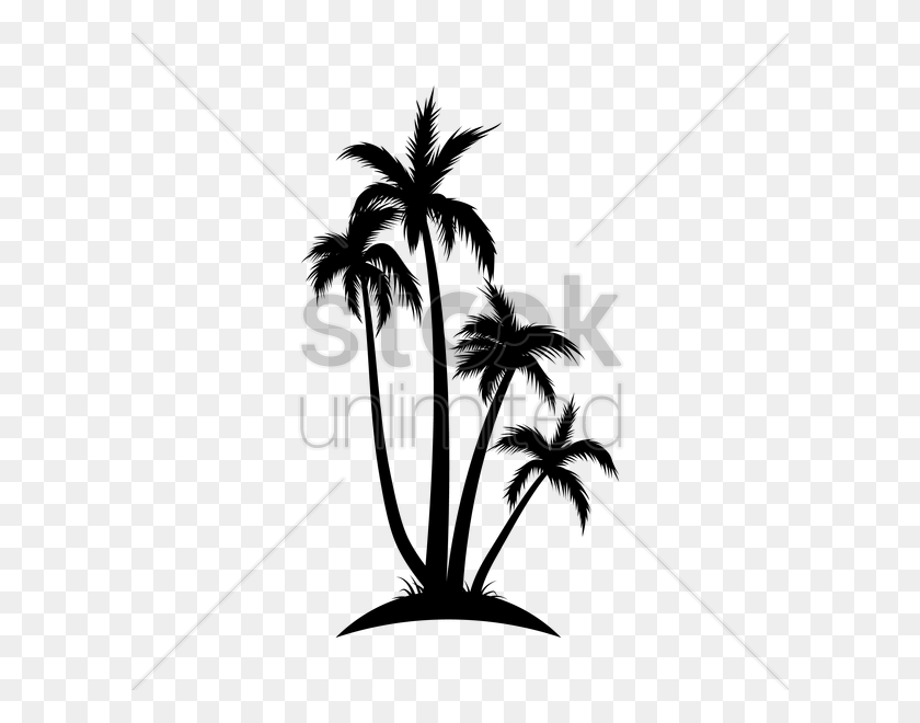 600x600 Silhouette Of Coconut Tree Vector Image - Coconut Clipart
